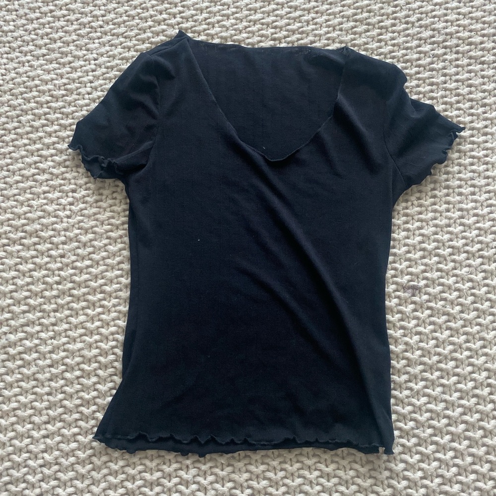 Black V-Neck Top